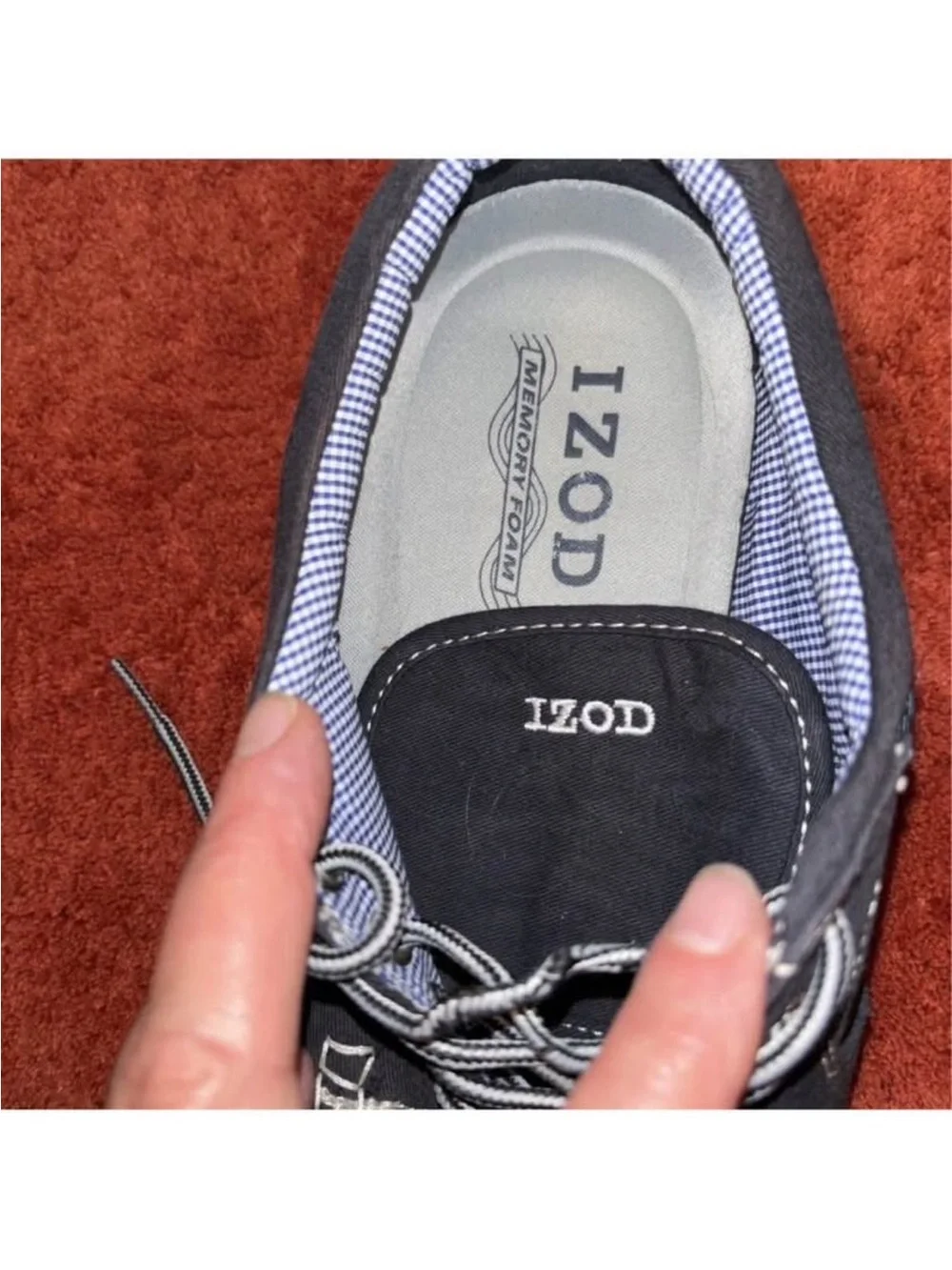 IZOD Men’s Navy Casual Boat Shoes-Size13-